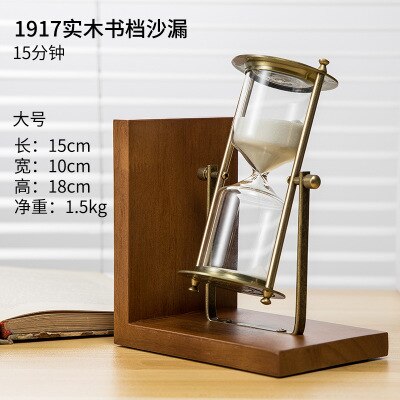Retro Modern Metal Swivel Sand Timer Hourglass Pendulum Clock Time Wooden Rotating Hour Glass Clock Home Decor Wedding: I