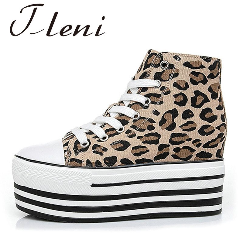 Style Sneakers Females Leopard platform wedges Walking sports Shoes Height Increasing Women Running Shoes ZZ-22: High leopard print / 5