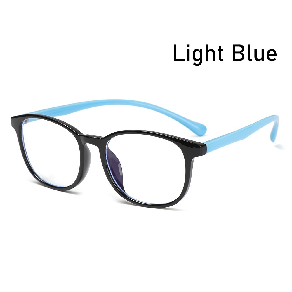 Children Glasses Ultralight TR90 Kids Anti Blue Light Glasses Boys Girls Computer Goggles Blue Ray Blocking Eyewear: light blue