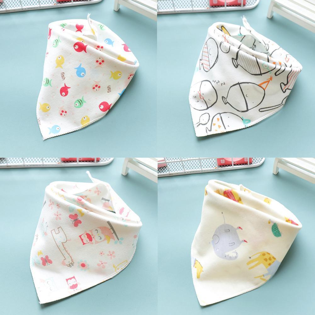 Slabbers Dubbele Katoen Slabbetjes Cartoon Animal Gedrukt Kleding Katoen Bib Handdoek Voeden Bandana Speeksel Patroon Schort V9u4