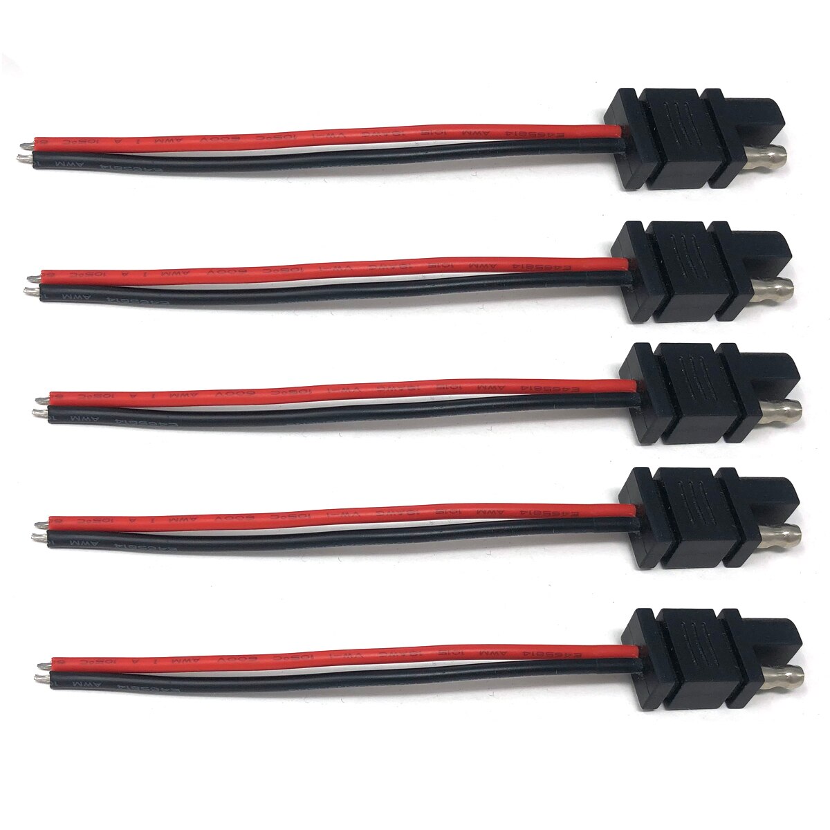 Diy Solar Batterij Panel Sae Plug Draad 15 Cm 18AWG Sae Verlengkabel 2-Pin Sae Quick Connector Disconnect plug 10A Met Stofkap: 5PCS
