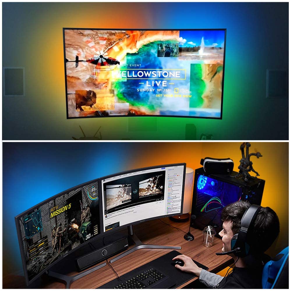 WS2812B Led Strip Diy Ambient Pc Droom Scherm WS2812 Licht Usb Computer Monitor Bluetooth-Compatibel SP616E Muziek Controller