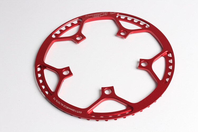 Litepro 130mm bcd kedjekrans i aluminiumlegering 45t-58t hopfällbar cykelskiva med skydd ultralätta cykeldelar: 53t röda