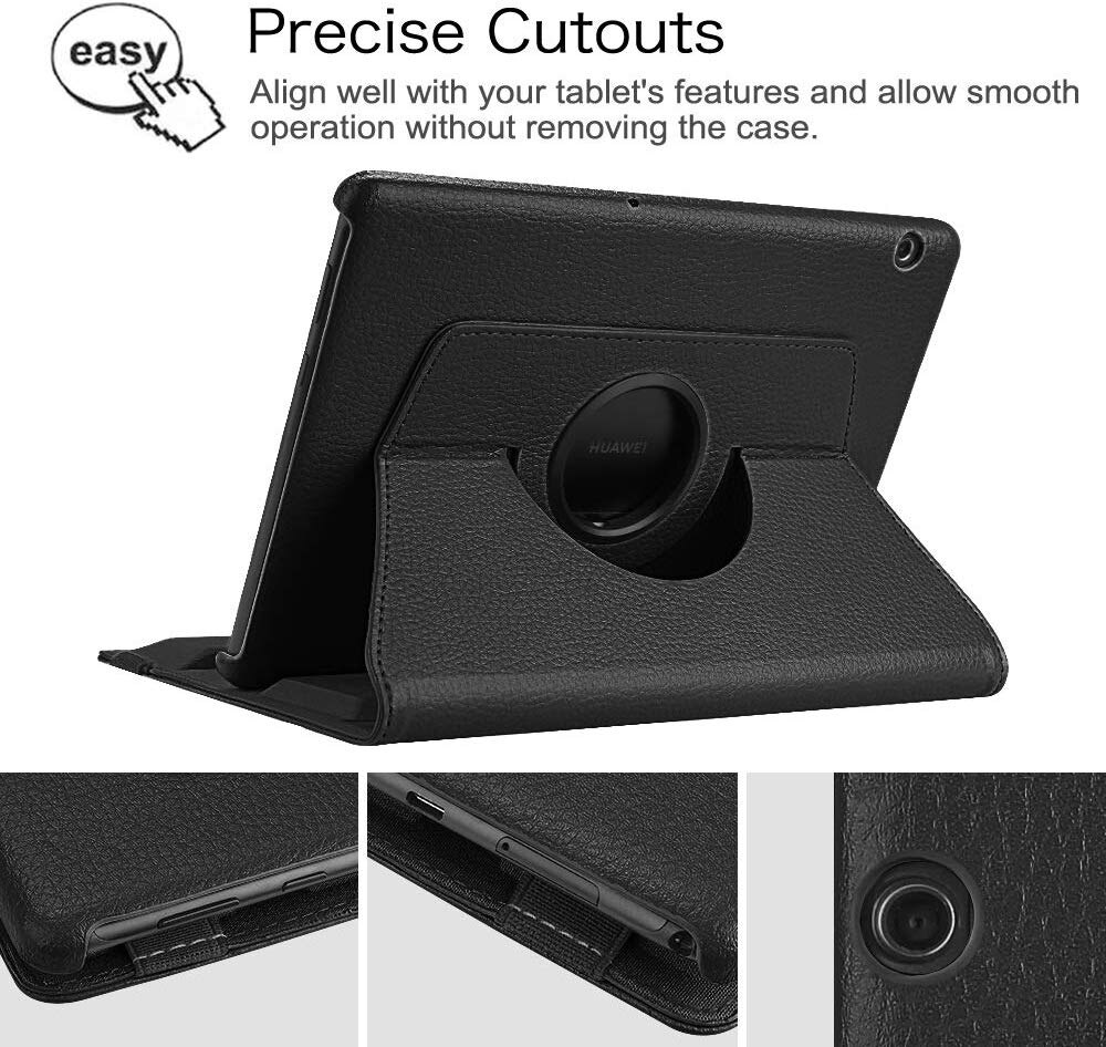 Dla Huawei MediaPad T5 10 AGS2-W09/L09/L03 10.1 Tablet Funda stojak PU skórzane etui z klapką dla 360 obracanie przypadku Huawei T5 10.1