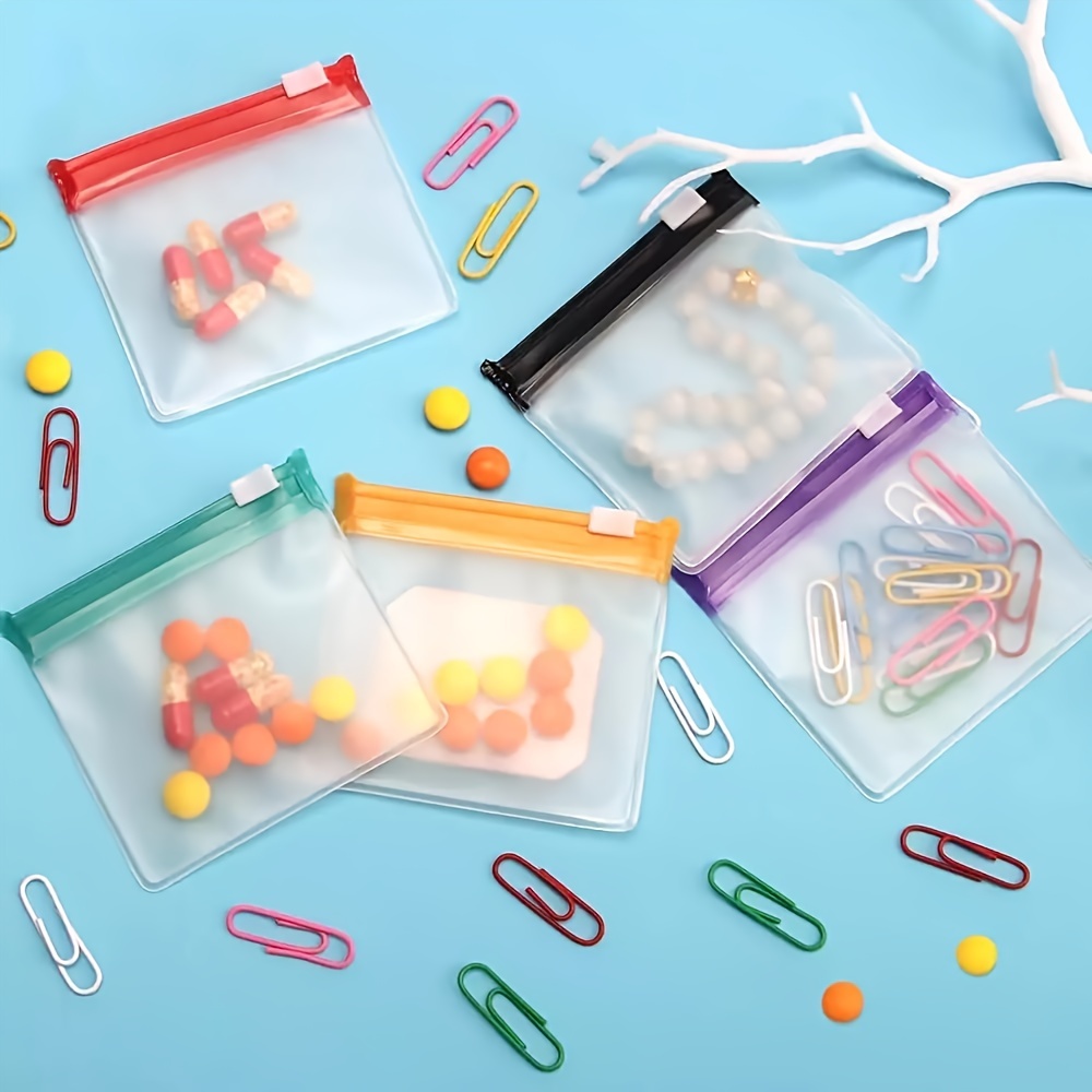 7 Uds. Bolsas para pastillas, juego de bolsas para pastillas reutilizables con cremallera, organizador de medicamentos autosellado de 7 colores, bolsas para medicamentos translúcidas Trave