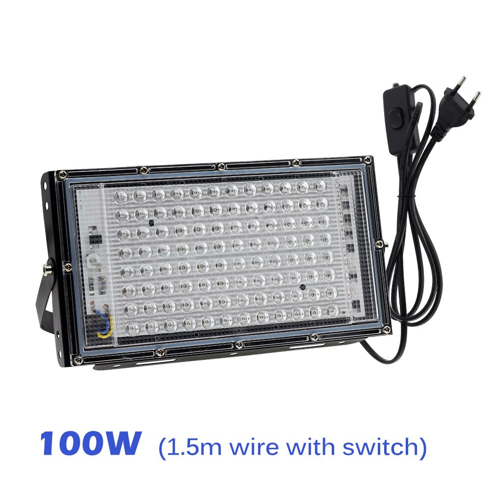UV Disco Light Led Ultraviolet Flood Light for Fluorescent Black Drama Stage Halloween Prom Haunted House Floodlight 395nm: 100W with Plug
