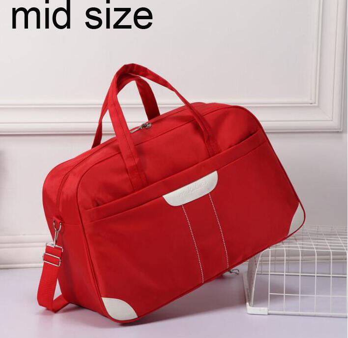 ANAWISHARE Women Travel Bags Men Luggage Travel Duffle Bag Nylon Waterproof Daily Travel Handbag Shoulder Bag Bolso Deporte: mid red