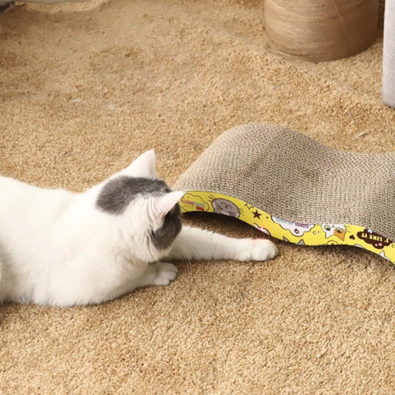 Kissan raapimislauta suora/sauma/kaavin isoille kissoille, kaksipuolinen kestävä lemmikkikissan raapimisalusta, matto kissanmintulla, kynsienhoitolelu