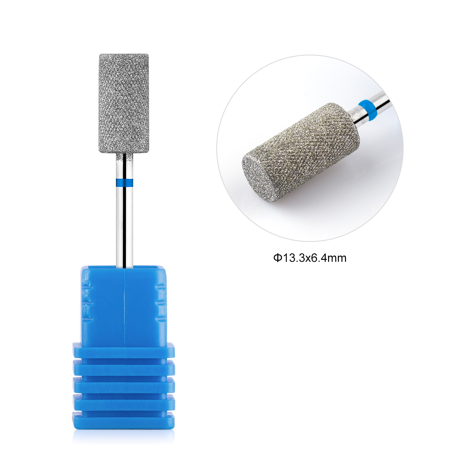 Tp diamantkrydsende tænder cylinder neglebor roterende neglebåndsrensende kværn 3/32 " manicureboremaskinetilbehør: Blomme