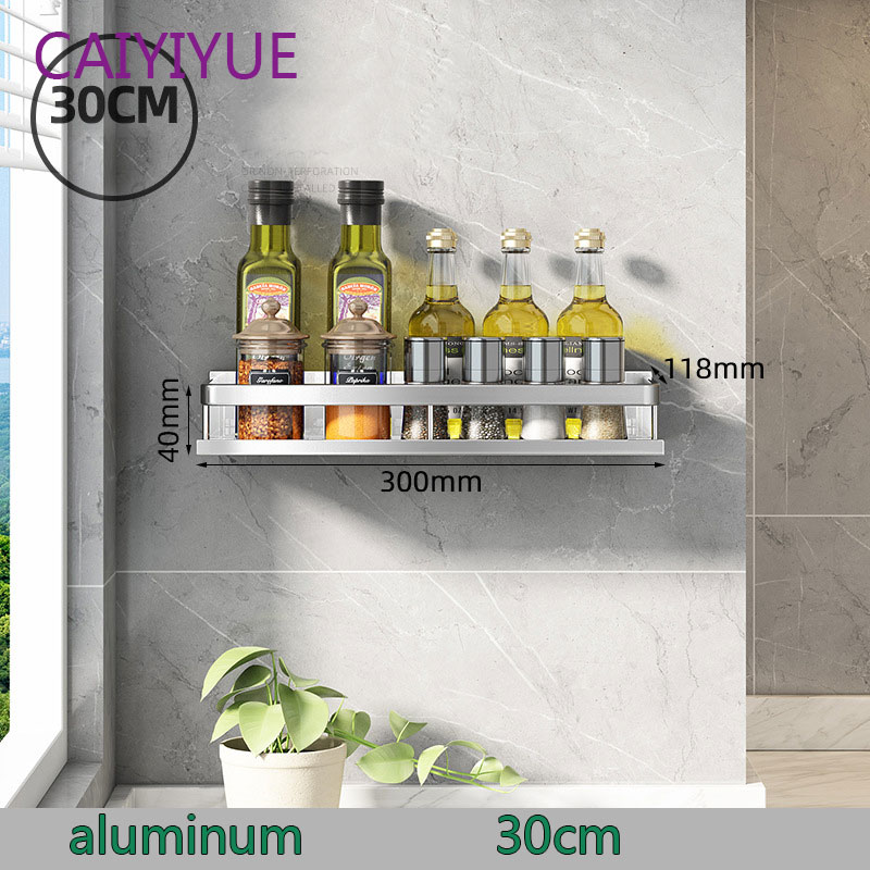 Kitchen rack wall-mounted multi-function punch-free Bathroom Shelf Accessories Wall Mount Shower Shampoo Storage Shelves: 30cm