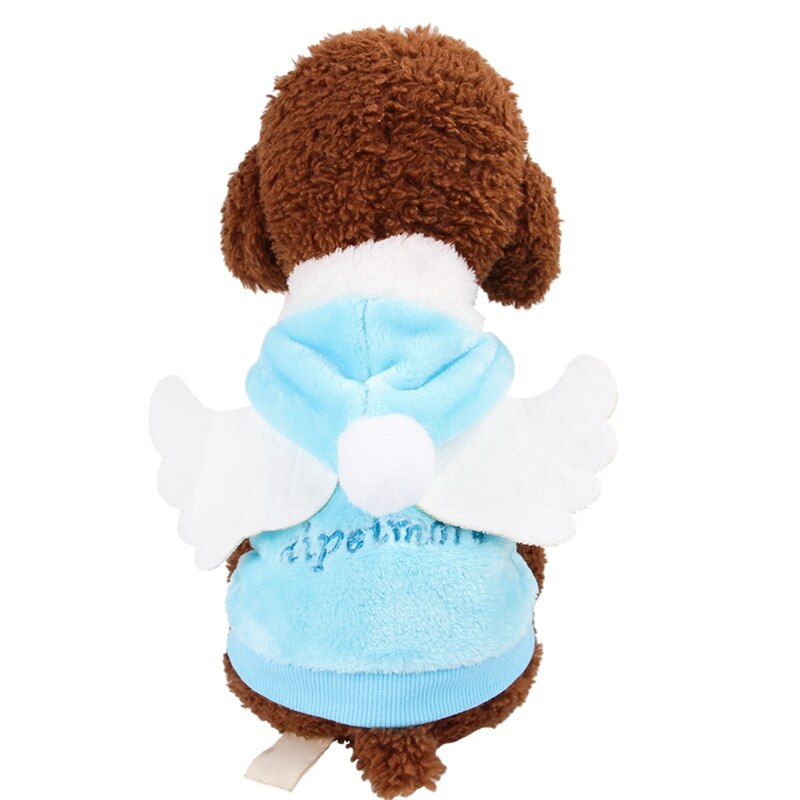 MMPet Warme Jas Voor Herfst En Winter Kleine Honden Funny Warm Accessoires Angel Cosplay Kostuum Met Vleugels