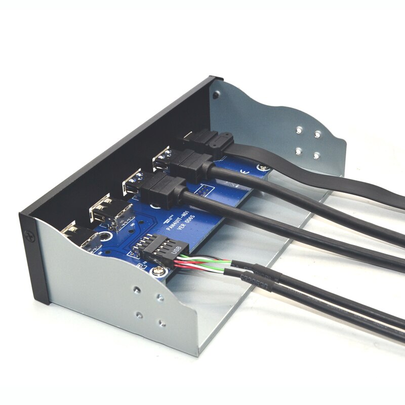 5.25 tums usb 3.1 gen 2 frontpanel usb-hubb 2 portar usb 3.0 + 2 portar usb 2.0 + 1 port typ-c med typ-e-kontakt för stationär pc