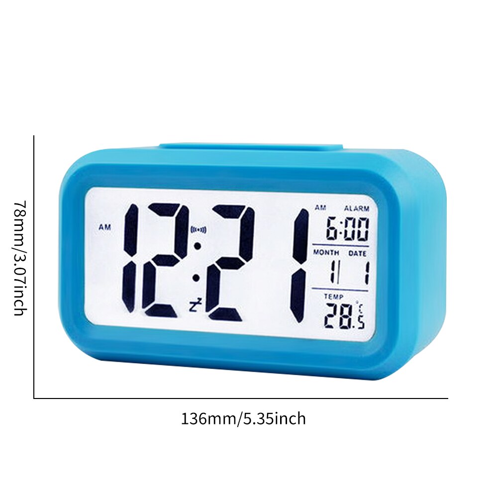 LED Digital Alarm Clock Table Clock USB Port Snooze Electronic Clock Dimmer Snooze Temperature Digital Home Decoration Clock: Type B Blue