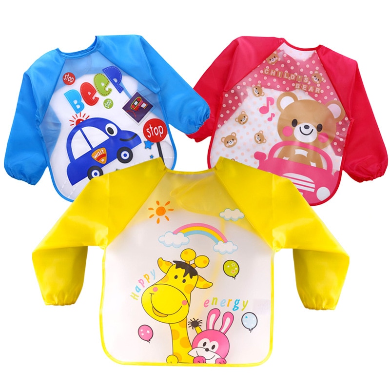 Waterdichte baby slabbetjes, eva, lange mouwen, kinderschort, lange mouwen, voedingsschort, slabbetjes, eetborstplaat, babykleding voor kinderen