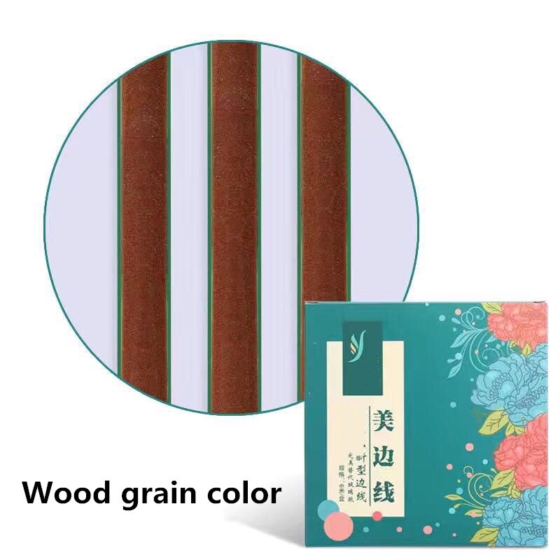 ,0.75Cm 6M/Roll Mildewproof Waterdicht Kloof Tape Zelfklevende Schoonheid Naad Muur Vloer Kloof Lijn Stickers keramische Tegel: Wood grain color