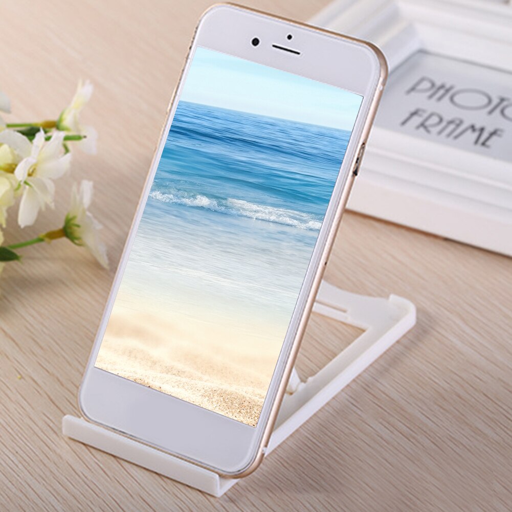 Rectangle Shape Easy Use Office Adjustable Angle Universal Durable Tablet Stand Desk Multifunctional Mount Holder Foldable Home: White