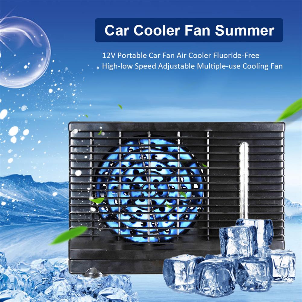 Portable Mini Car Air Conditioner Home Car Cooler Cooling Fan Vehicle Electronic Air Cooler Cooling Fan 12V Black