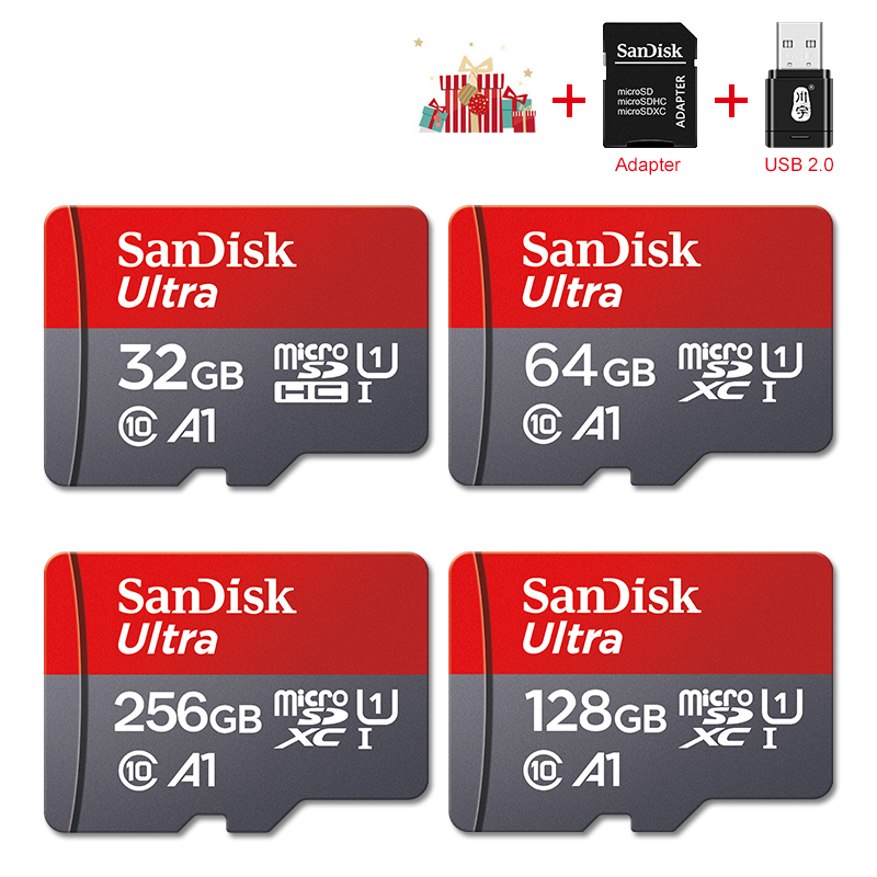 Karta pamięci 512 GB 256 GB 128 GB 64 GB 32 GB 100 MB/S Karta pamięci Micro sd UHS-1 Karta pamięci Microsd SD + adapter czytnika kart
