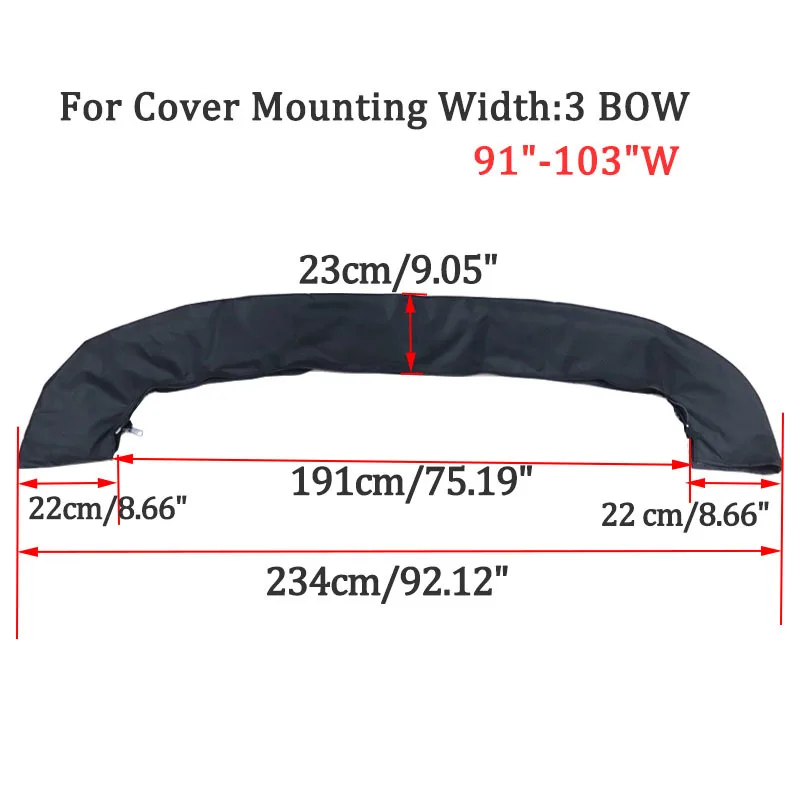 Wasserdichte 600D 3/4 Bogen Bimini Top Boot Abdeckung Kein Rahmen Yacht Boot Abdeckung Mit Reißverschluss Anti UV Staubdicht Abdeckung Marine Zubehör: Blau