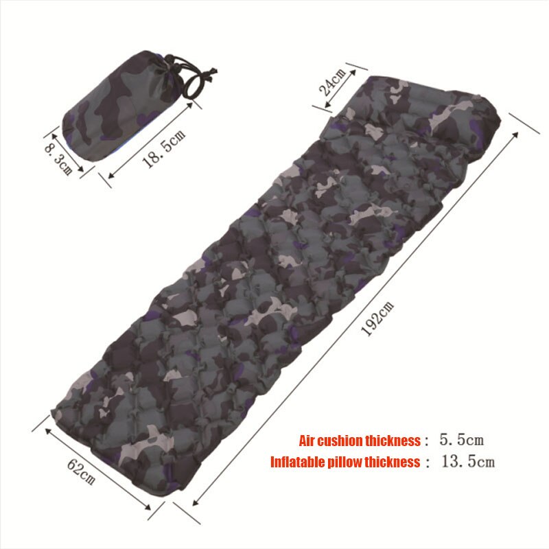 Innovative Sleeping Pad Fast Filling Air Bag Camping Mat Inflatable Mattress with Pillow Life Rescue Cushion Pad Camping Bed