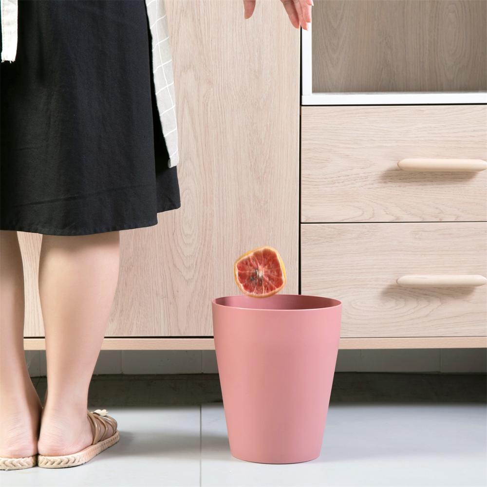 Colourful Trash Can Waste Bins Lidless Plastic Paper Basket Dustbin Garbage Can Home Office Simple Rubbish