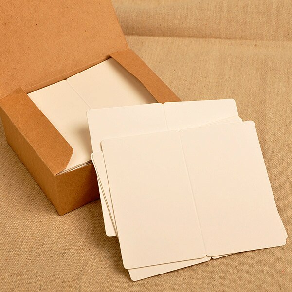 VIVID Collapsible Blank Message Paper 300GMS Rounded White Word Cards 400 Sheets