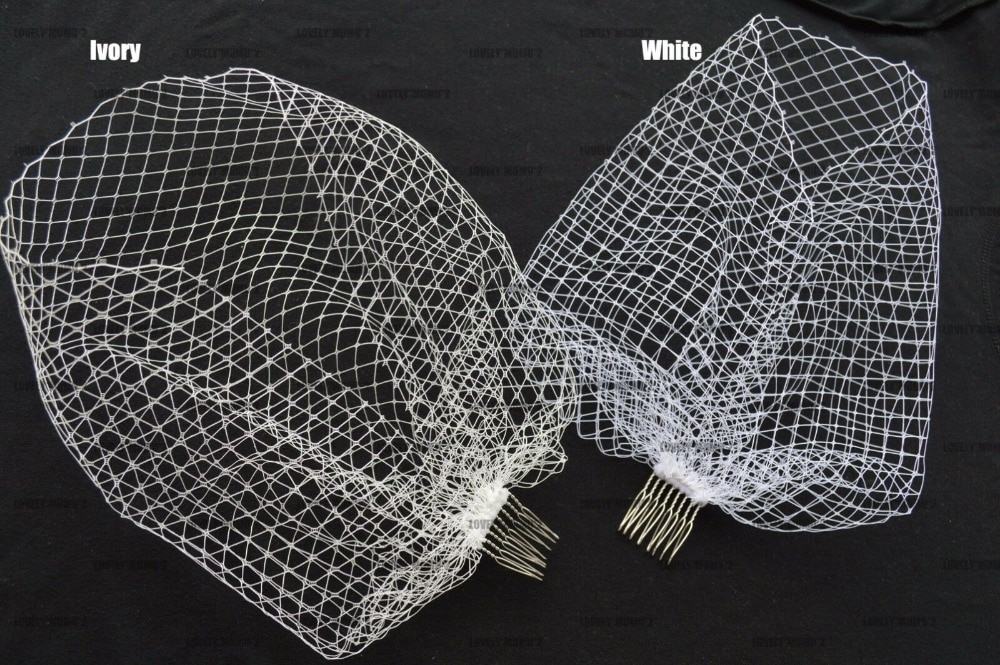 Wit Ivoor Zwart Bridal Netto Birdcage Veils Charmant Bruiloft Sluier Hoeden Tovenaar Gezicht Veils Met Kam Uk