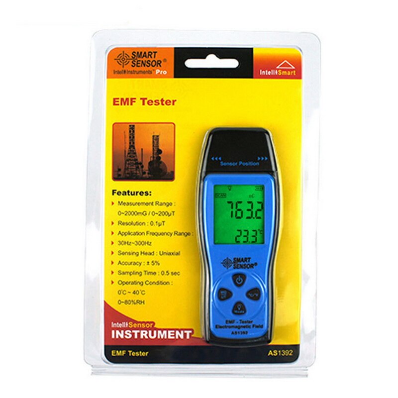 Junejour EMF Meter Handheld Electromagnetic Field Radiation Detector Digital LCD Display