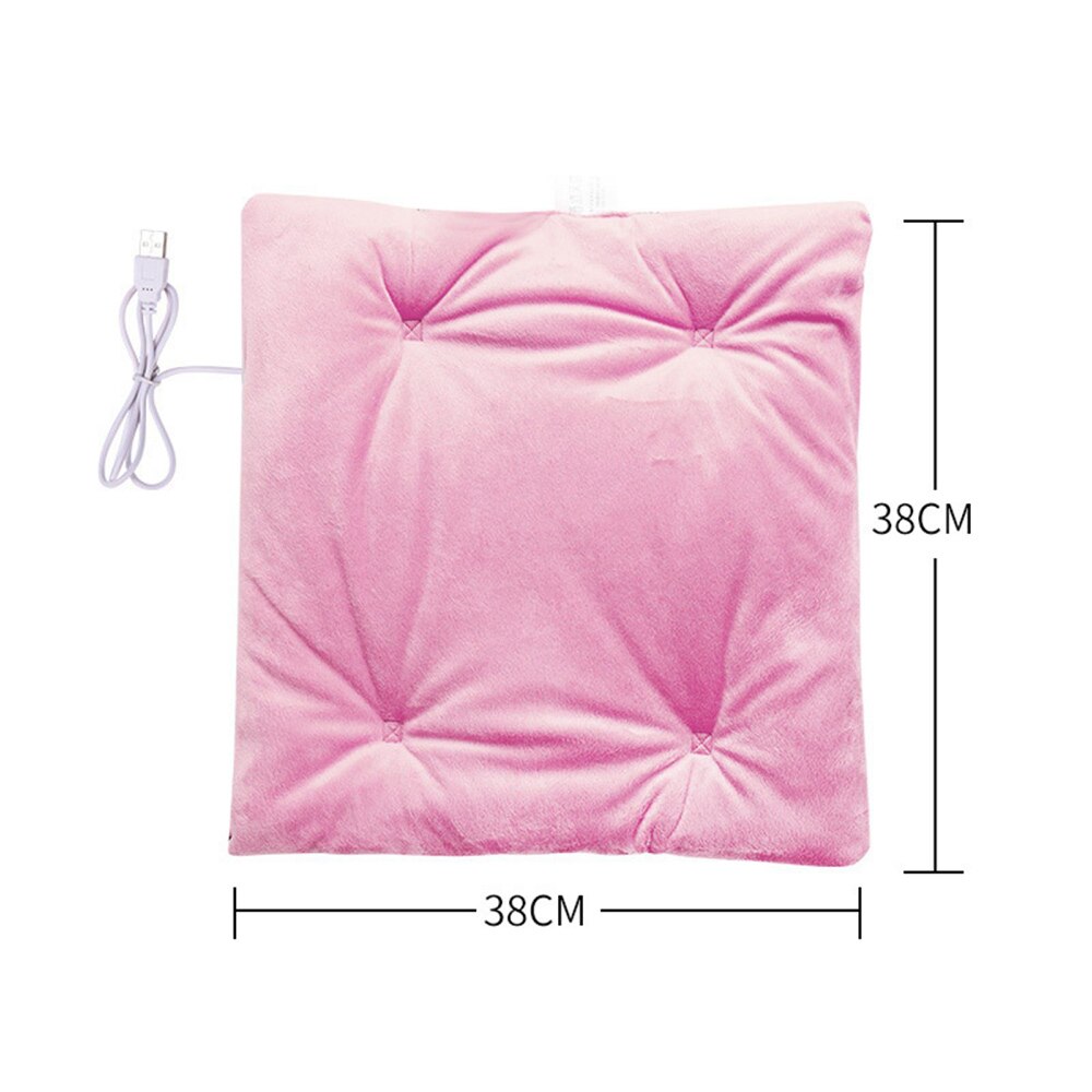 Usb Elektrische Verwarming Kussen Wasbaar Home Office Stoel Auto Verwarming Pad Universal Herfst Winter Warm Houden Antislip Rijden stoel: Pink