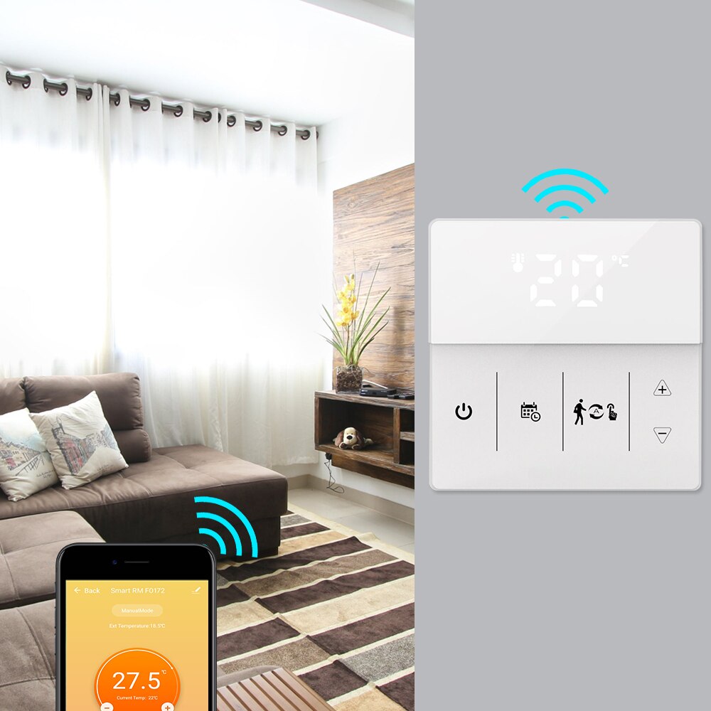 WIFI Touch Screen Thermostat 16A LCD Programmable Temperature Controller Floor Heating Thermostat App Control For Google Home