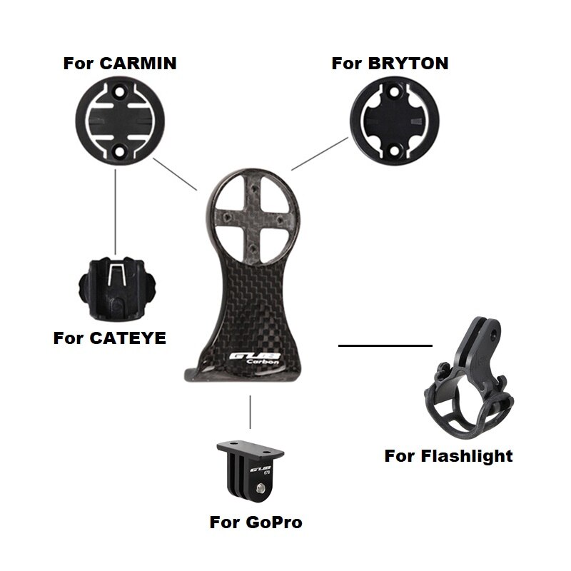 Soporte de ordenador para bicicleta de carretera MTB, soporte para ordenador para Bryton Rider 310 330 420 530: with Gopro