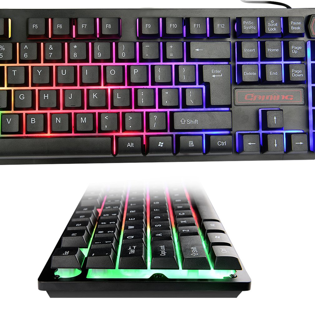 Colorful Illuminated gaming keyboard mechanical hand plastic panel floating keycap 19 key
