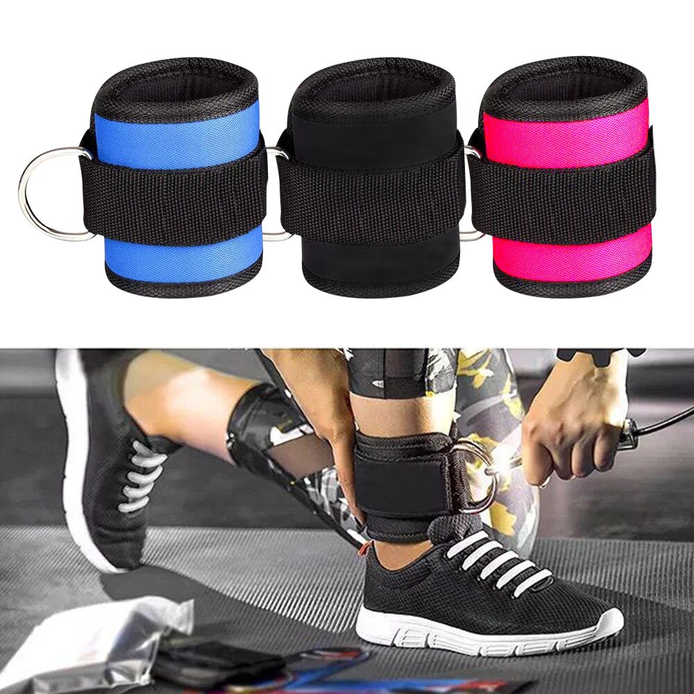 1 uds/2 uds Fitness ajustable D-anillo tobillo Pie de apoyo de tobillo Protector gimnasio pierna polea con hebilla deportes Protector para pies