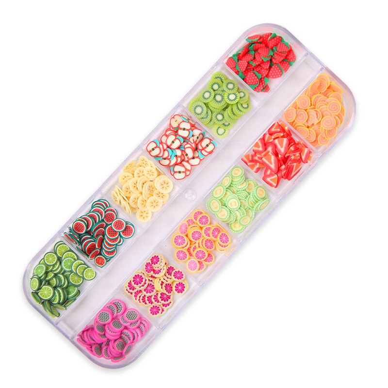 3D Vlokken Plakjes Zachte Aardewerk Nail Glitters Art Decorations Nail 12 Grid Box Nail Decoratie Gemengde Sequin Set Ster En maan: 05