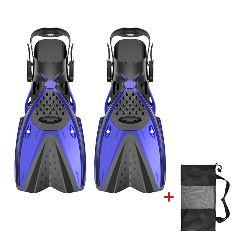 Simfenor vuxen justerbara bärbara flexibla simfötter skor fotkläder snorkling simning & dykning: Blå / L / xl