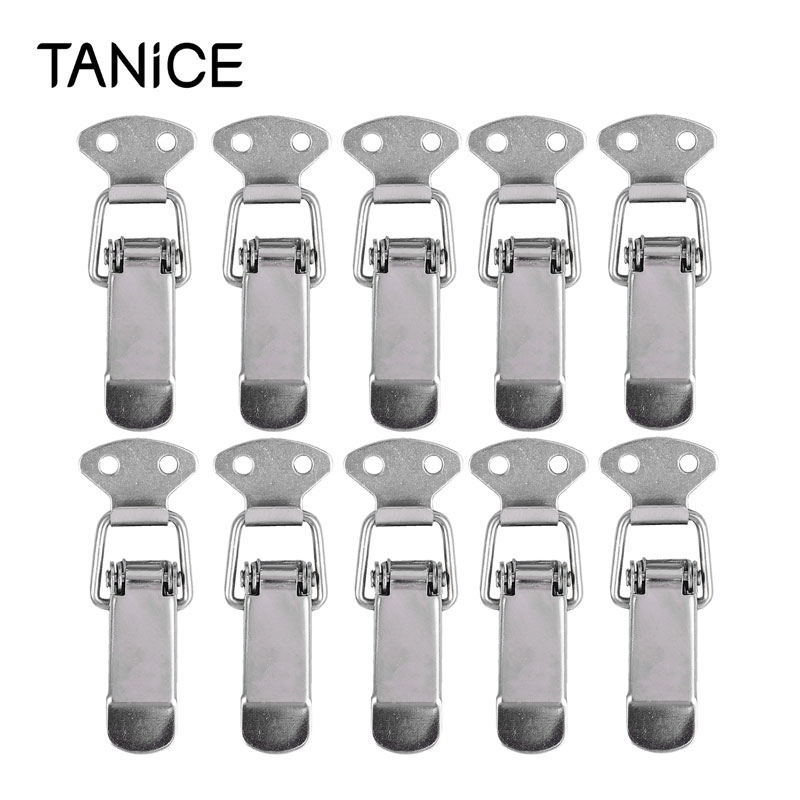 Tanice 10 stk jern nikkel legering vippelås 75mm spænding låsearm lås lukninger kasse lås snaplås sølv til værktøjskasse sag