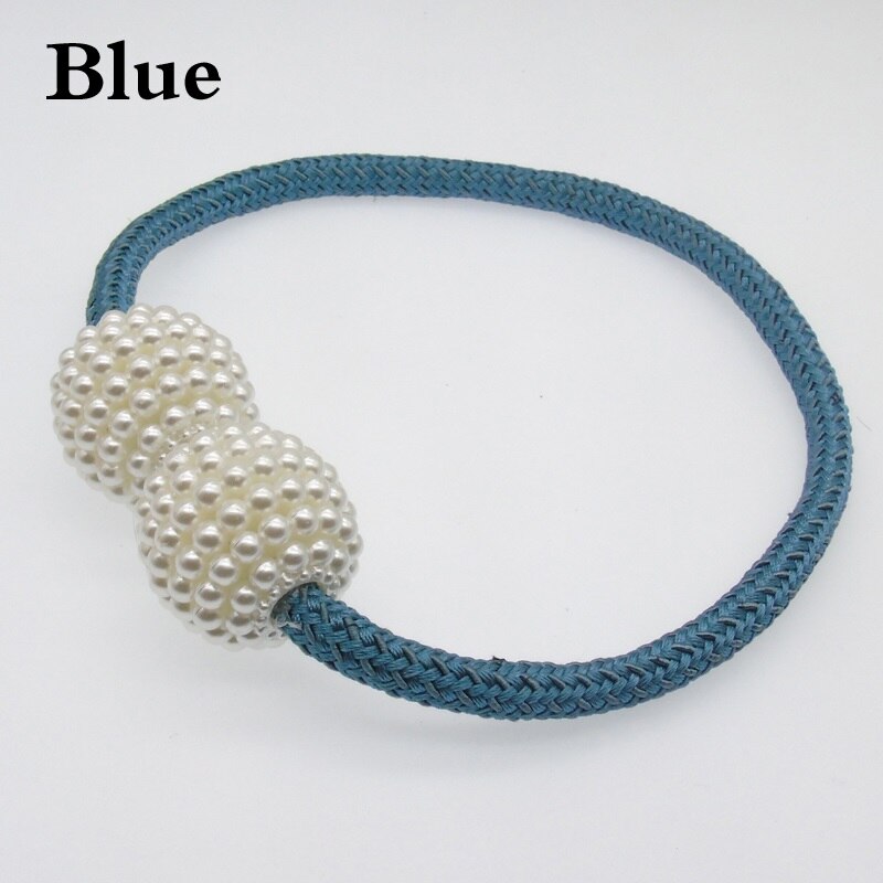 Ganchos magnéticos de perlas para cortina, soportes de cortinas, ganchos de hebilla, hebilla de bola para colgar, accesorios para cortina, decoración del hogar, 1 ud.: Blue