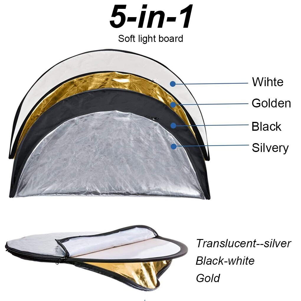 60/80Cm 5 In 1 Multi Fotografie Studio Photo Oval Inklapbare Light Reflector Houvast Vullen Licht Boord Fotografie reflector