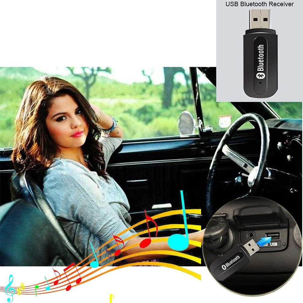 1 * adattatore USB Bluetooth per auto trasmettitore adattatore Audio AUX a USB senza fili Bluetooth Audio stereo ricevitore musicale automatico