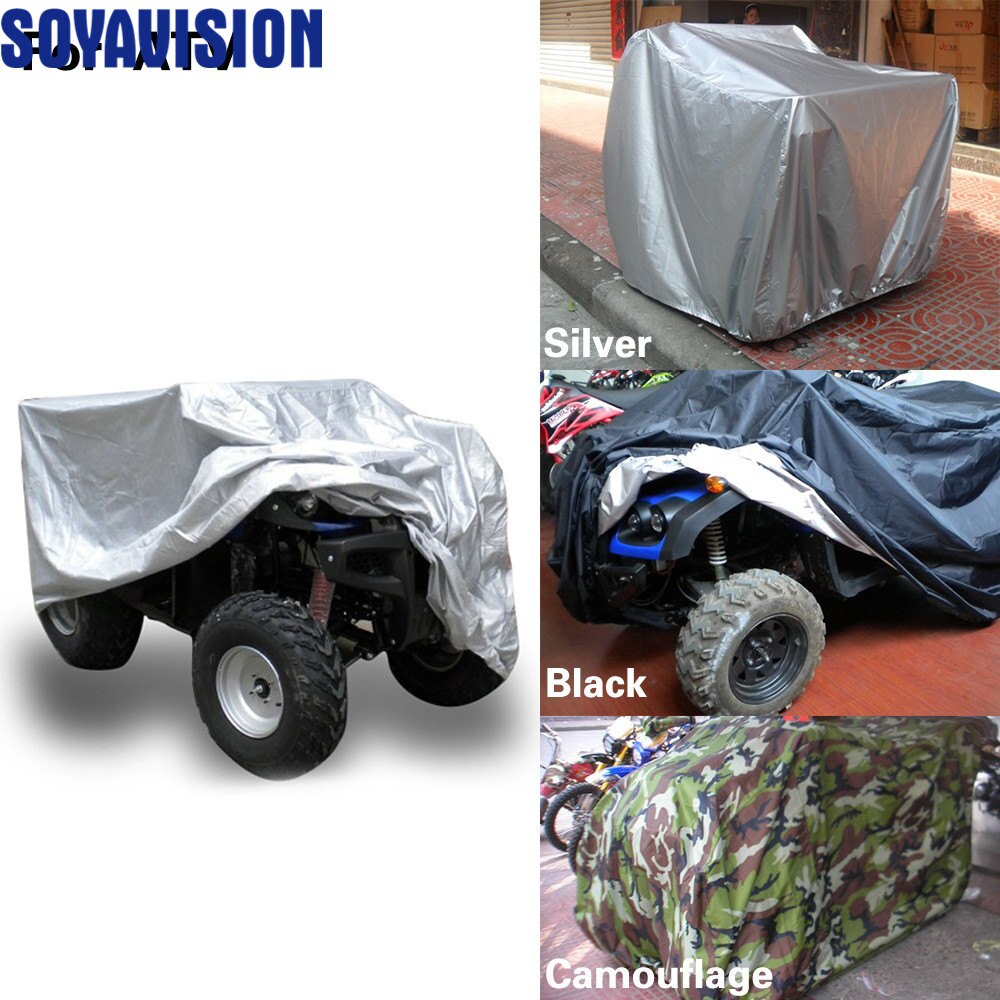 Cubierta de ATV negra impermeable para vehículo de motocicleta de playa, cubierta de Quad Bike a prueba de polvo, accesorios protectores de la caja de la motocicleta