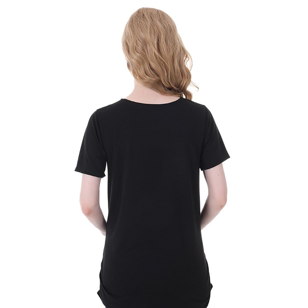 4 # chemise de grossesse maternité mignon bébé imprimer col rond manches courtes T-shirt enceintes hauts Ropa Embarazada Verano Zwanger
