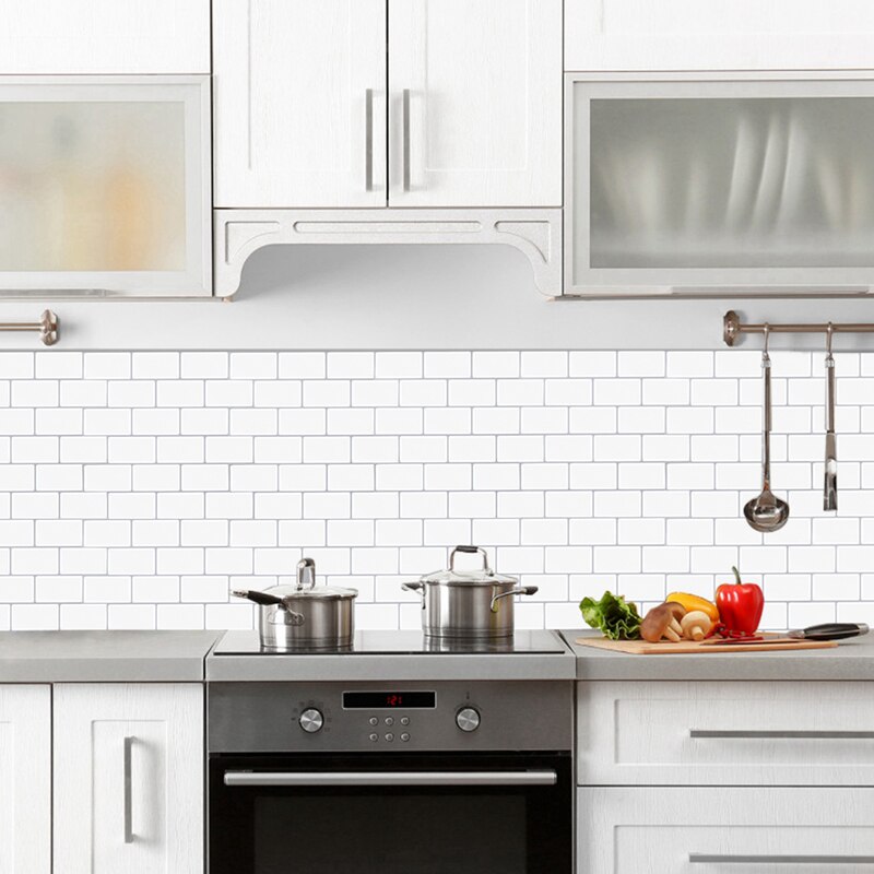 Cocina Backsplash azulejos 12x12 pelar y Stick Auto adhesivo Faux cerámica azulejos 3D pegatina de pared