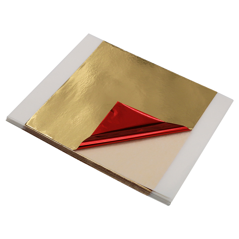 100 Uds. Hojas de hojas doradas de colores, manualidades de Arte de papel con purpurina plateada para paredes de muebles dorados, decoración Vintage de uñas, pintura DIY
