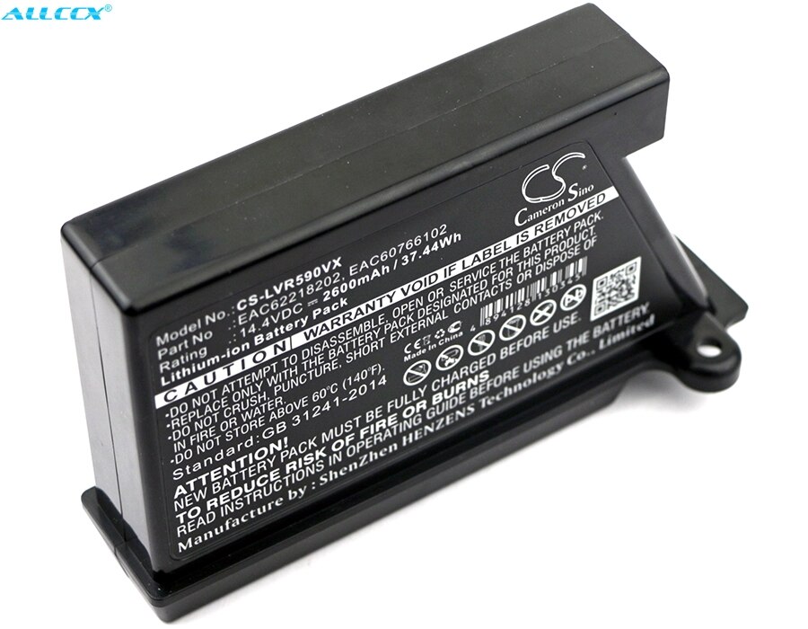 Cameron Sino batería de 2600mAh para LG VR64703LVM,VR64703LVMB,VR9624PR,VR9627PG,VR9647PS,VRD710RRC,VSR9640PS, mez636808
