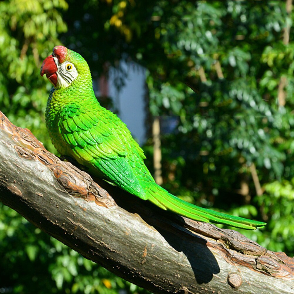 Resin Artificial Bird Large Bird Statue Ornament Simulation Parrot Bird Sculpture Resin Craft Wall Hanging Garden Decoration