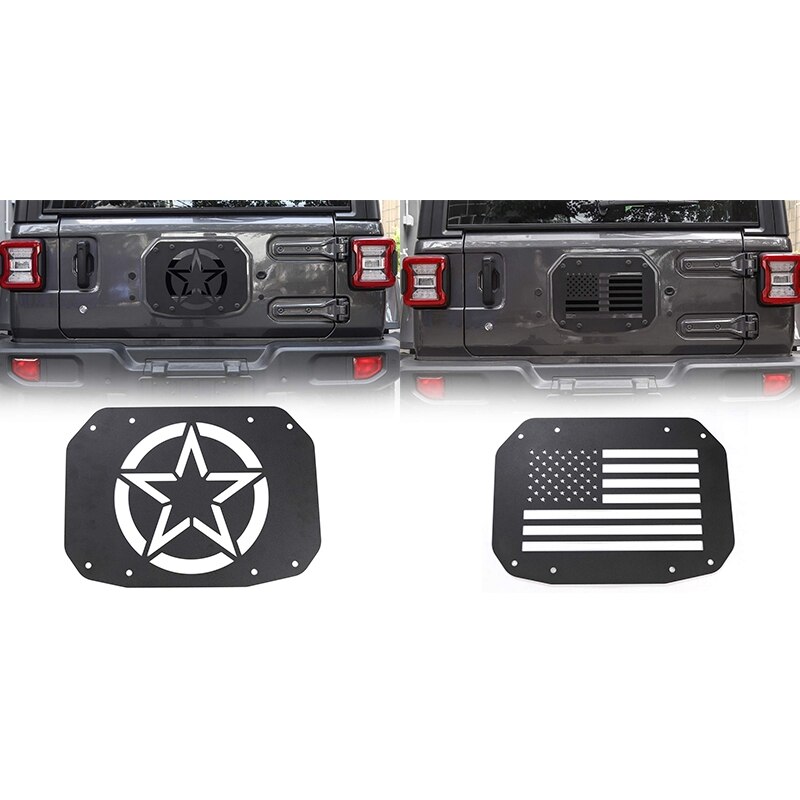 Spare Tire Carrier Delete Filler Plate Tramp Stamp Tailgate Vent-Plate Cover for Jeep Wrangler JL