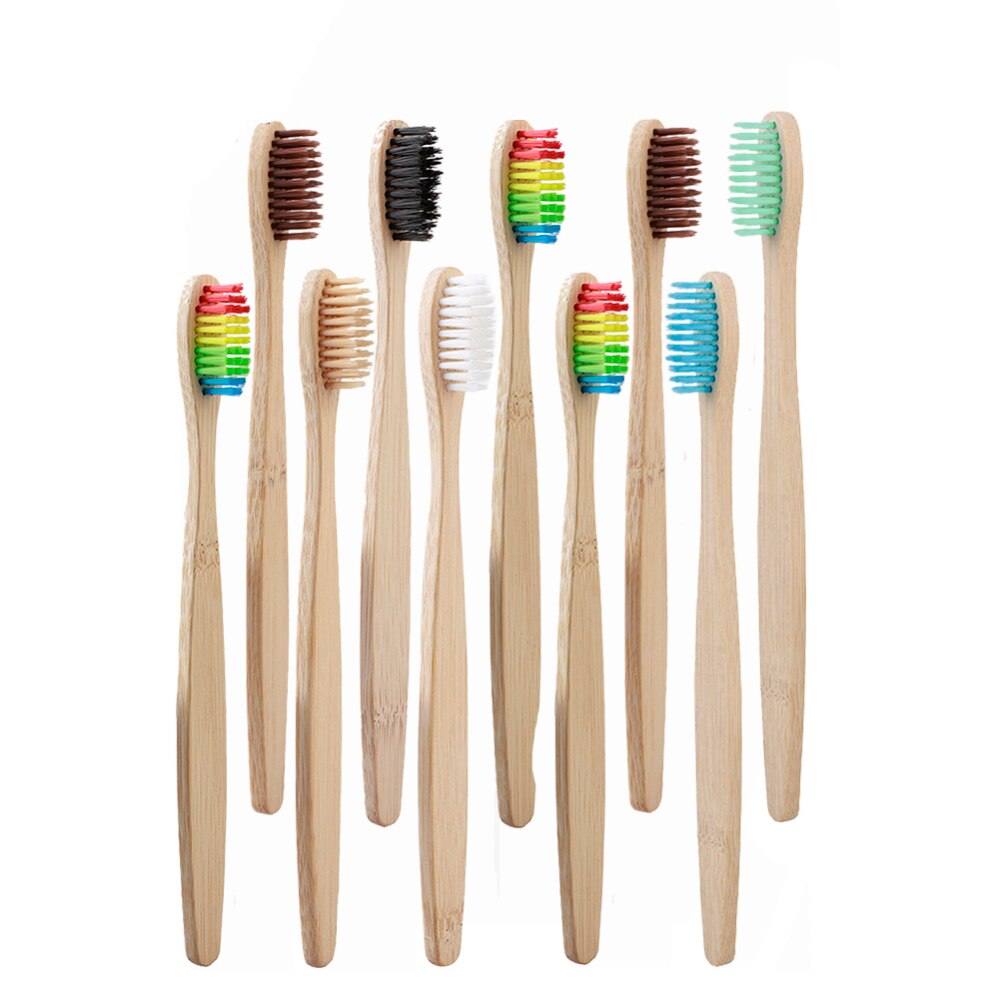 5 pack Adult Bamboo Toothbrushes Soft Bristles eco friendly cepillo dientes bambu Oral Care Toothbrush clareador de dente
