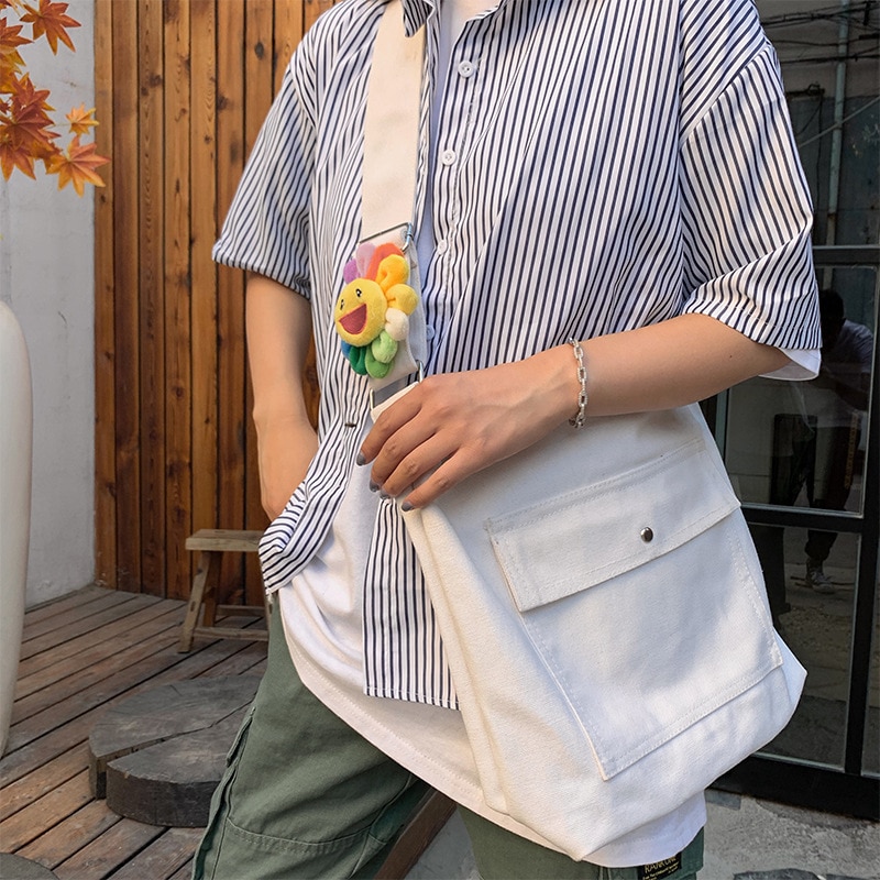 Sommer afslappet dækning ensfarvet lærredsposer til kvinder kvindelige enkle skuldertasker messenger tasker