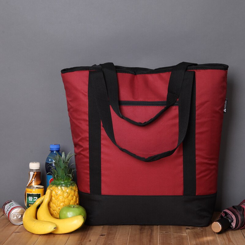 33L Waterproof Big Cooler Bag Picnic Lunch Box Ice Pack Vehicle Fresh Package Insulation Large Insulated Shoulder Bag