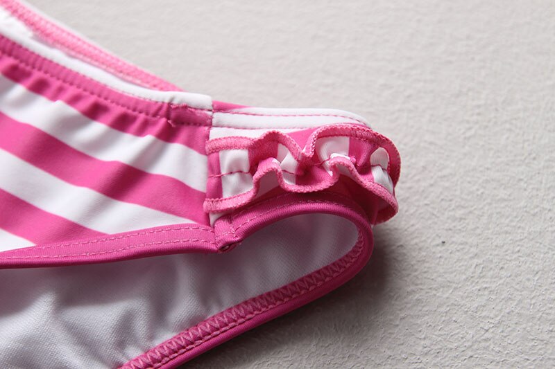 Swimsuits Girls Swimwear Children Girl UPF50+ Sun Protection Two Pieces Rash Guards Stripe Kid Beach Bathing Suit Swim Wear